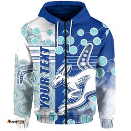 Custom Personalised Melbourne Kangaroos Zip Hoodie Indigenous North Roos