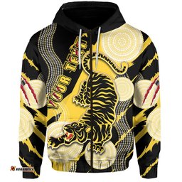 Custom Personalised Richmond Zip Hoodie Power Tigers Indigenous 01