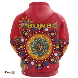 Custom Personalised Gold Coast Zip Hoodie Suns Indigenous