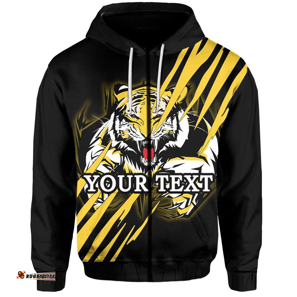 Custom Personalised Richmond Tigers Zip Hoodie