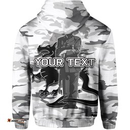 Custom Personalised St. George Illawarra Dragons Zip Hoodie ANZAC Day Army Patterns White