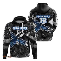 Custom Personalised Magpies Zip Hoodie Collingwood Special Version
