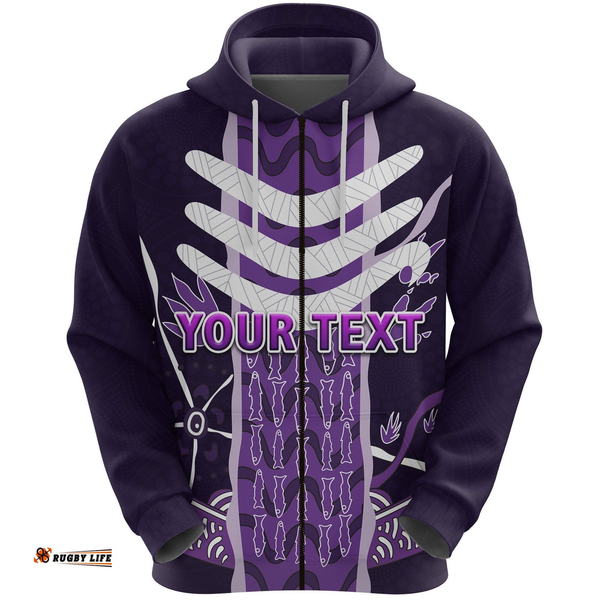 Custom Personalised Fremantle Zip Hoodie Dockers Simple Indigenous Freo