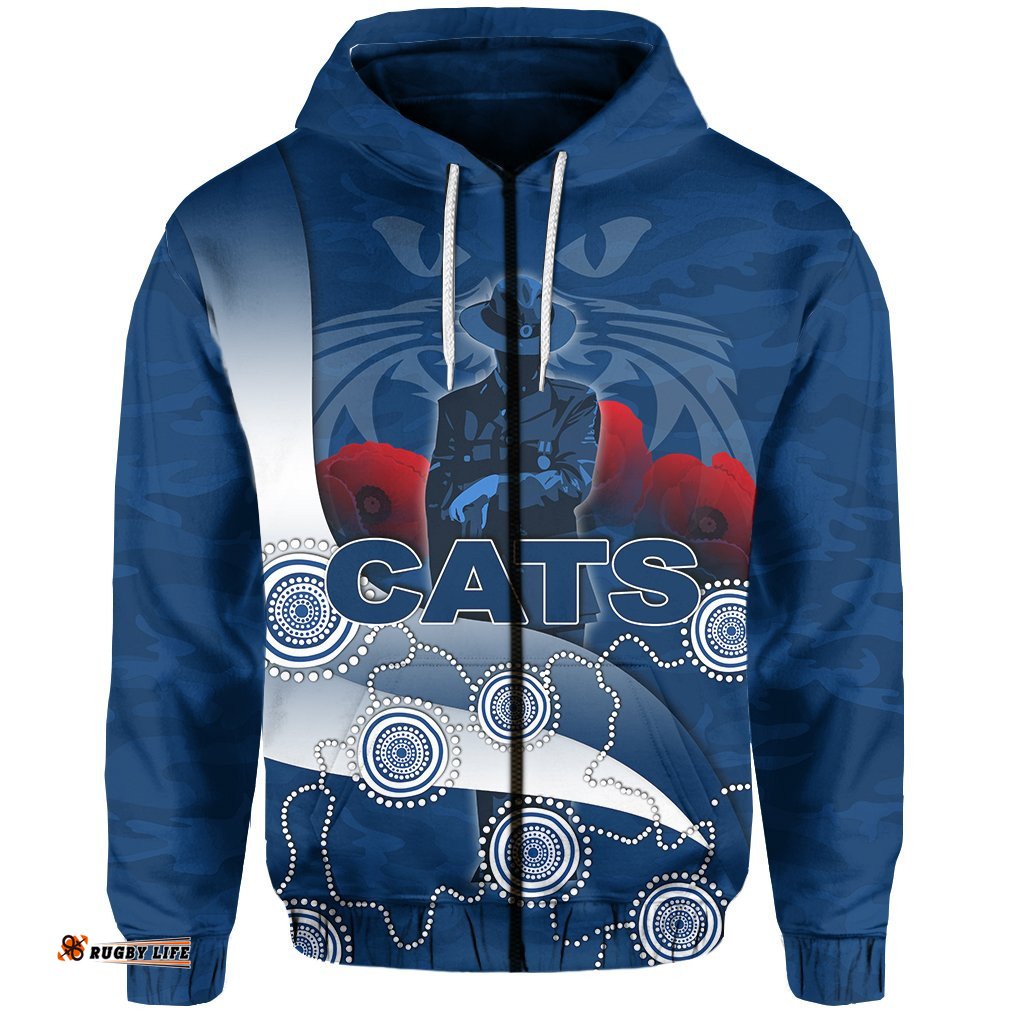 Cats Zip Hoodie ANZAC Day Aboriginal