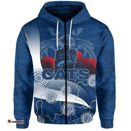 Cats Zip Hoodie ANZAC Day Aboriginal