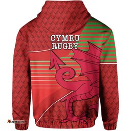 Custom Personalised Wales Rugby Zip Hoodie Dragon Special CYMRU