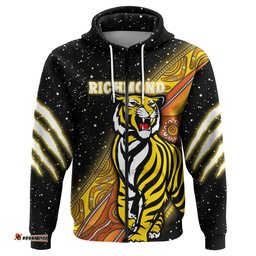 Custom Personalised Richmond Premier Zip Hoodie Tigers Aboriginal