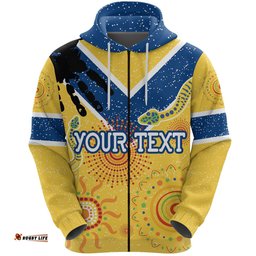Custom Personalised Parramatta Eels Zip Hoodie Ethnic Style