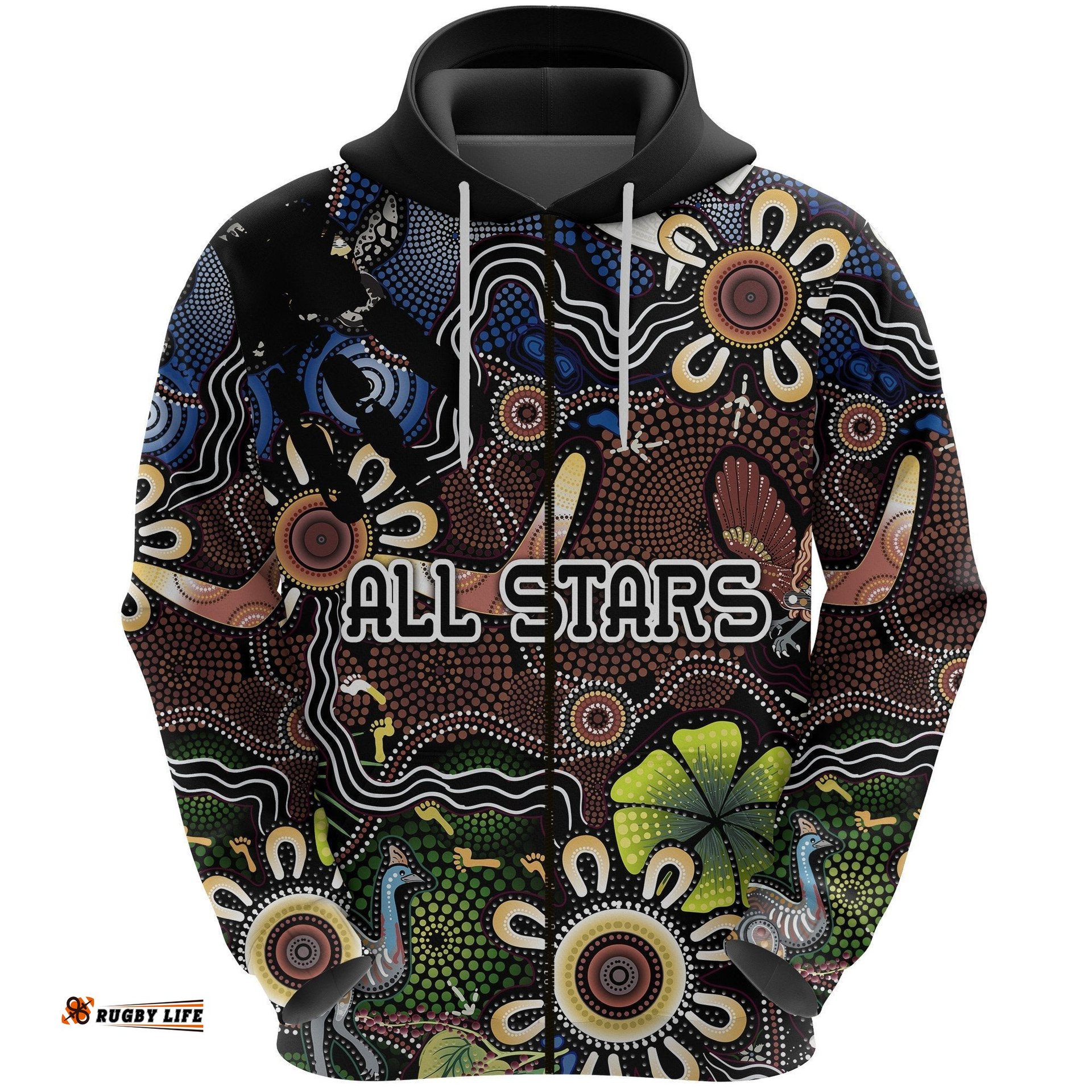 Indigenous Zip Hoodie All Stars Ethnic Style