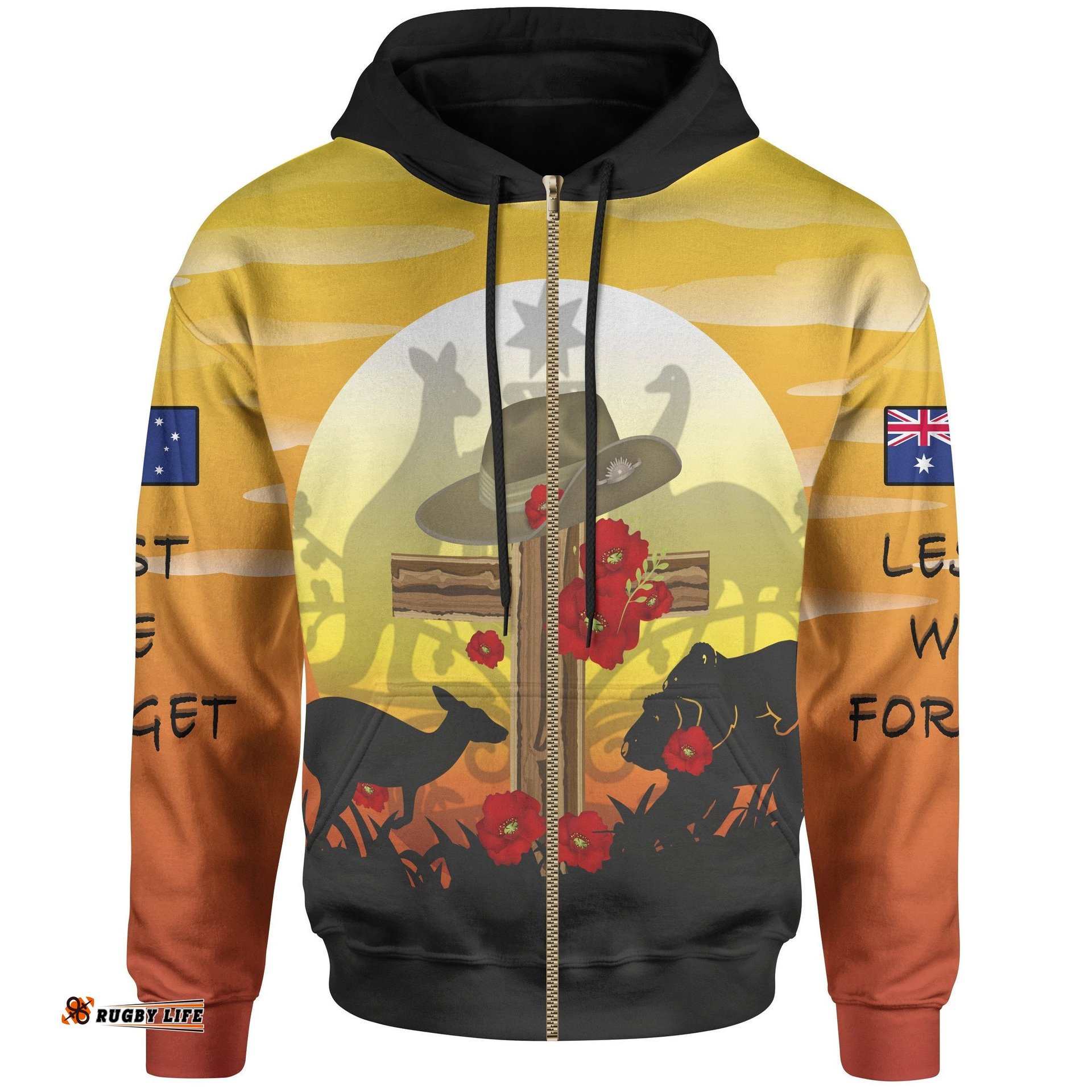 Zip Up Hoodie ANZAC Day , Dawn Service