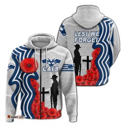 Geelong Zip Hoodie Cats ANZAC Day Indigenous