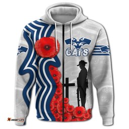 Geelong Zip Hoodie Cats ANZAC Day Indigenous