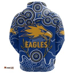 Custom Personalised Eagles Indigenous Zip Hoodie West Coast