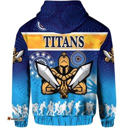 Gold Coast Hoodie Titans Gladiator ANZAC Day Version Indigenous