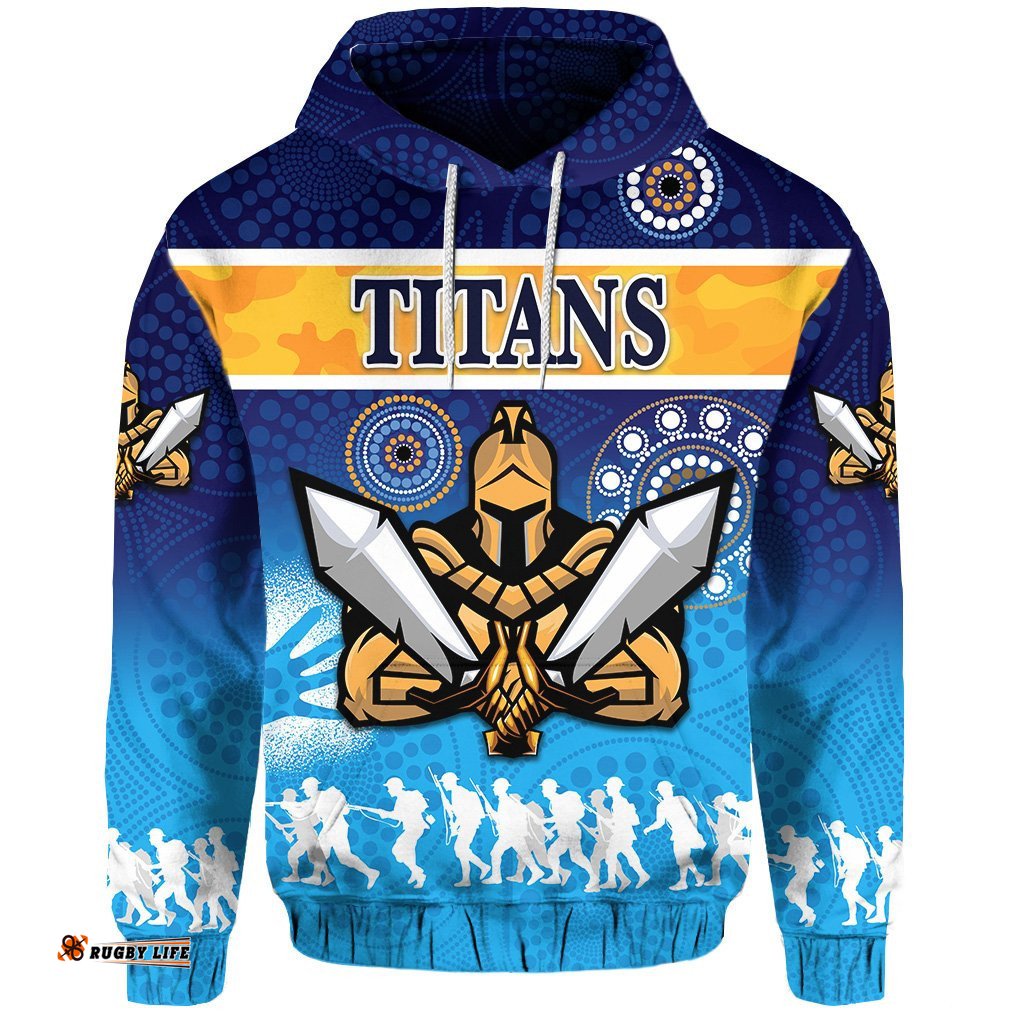 Gold Coast Hoodie Titans Gladiator ANZAC Day Version Indigenous