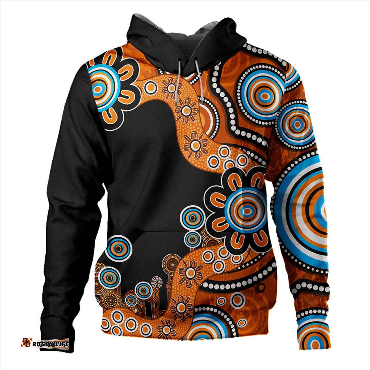 Amazing Aussie Australia Aboriginal Indigenous Dot Painting Orange Hoodie