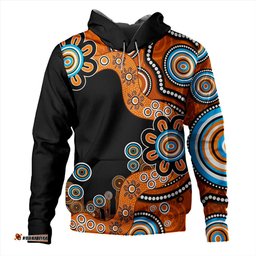 Amazing Aussie Australia Aboriginal Indigenous Dot Painting Orange Hoodie