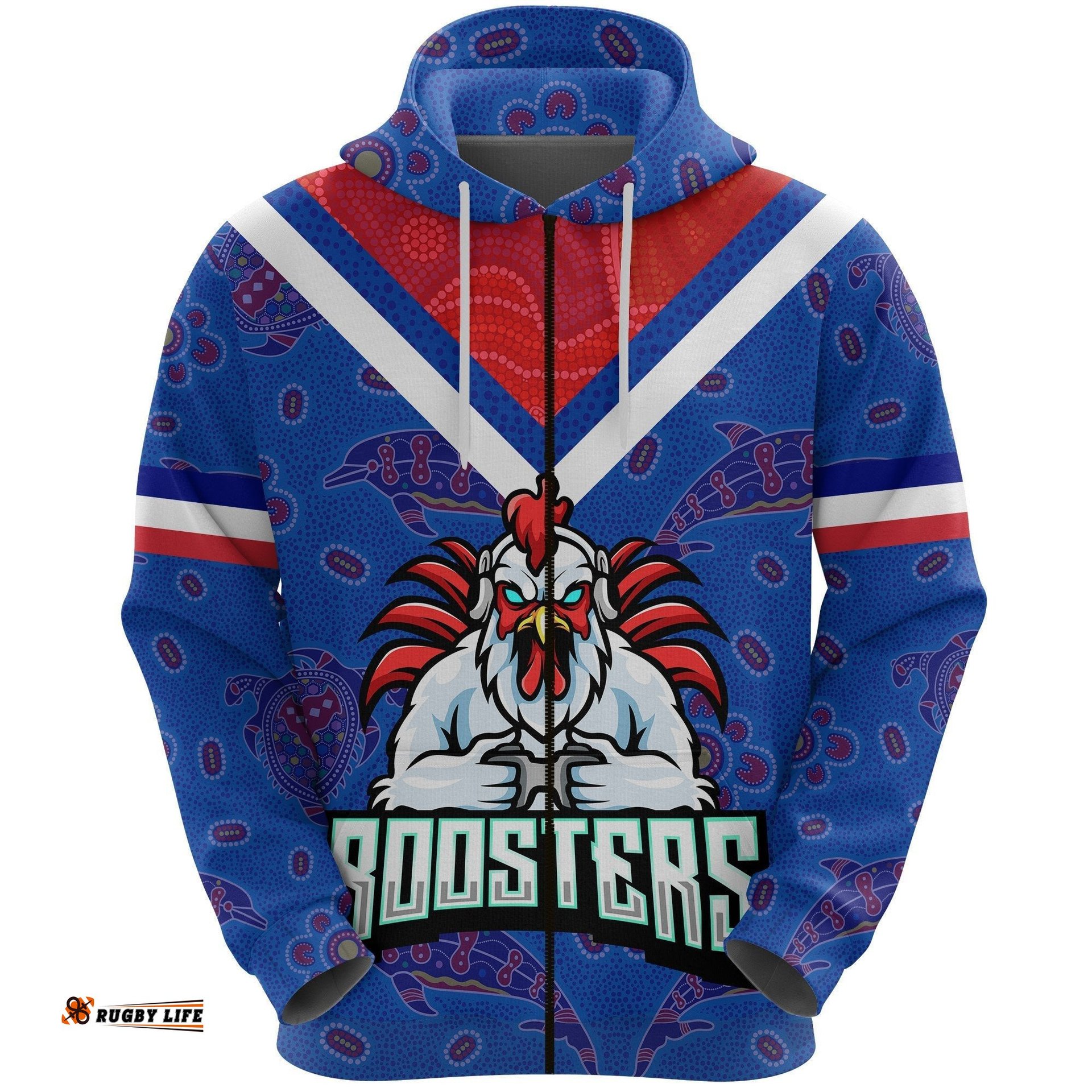 Sydney Roosters Indigenous Zip Hoodie Prairie Style No.1