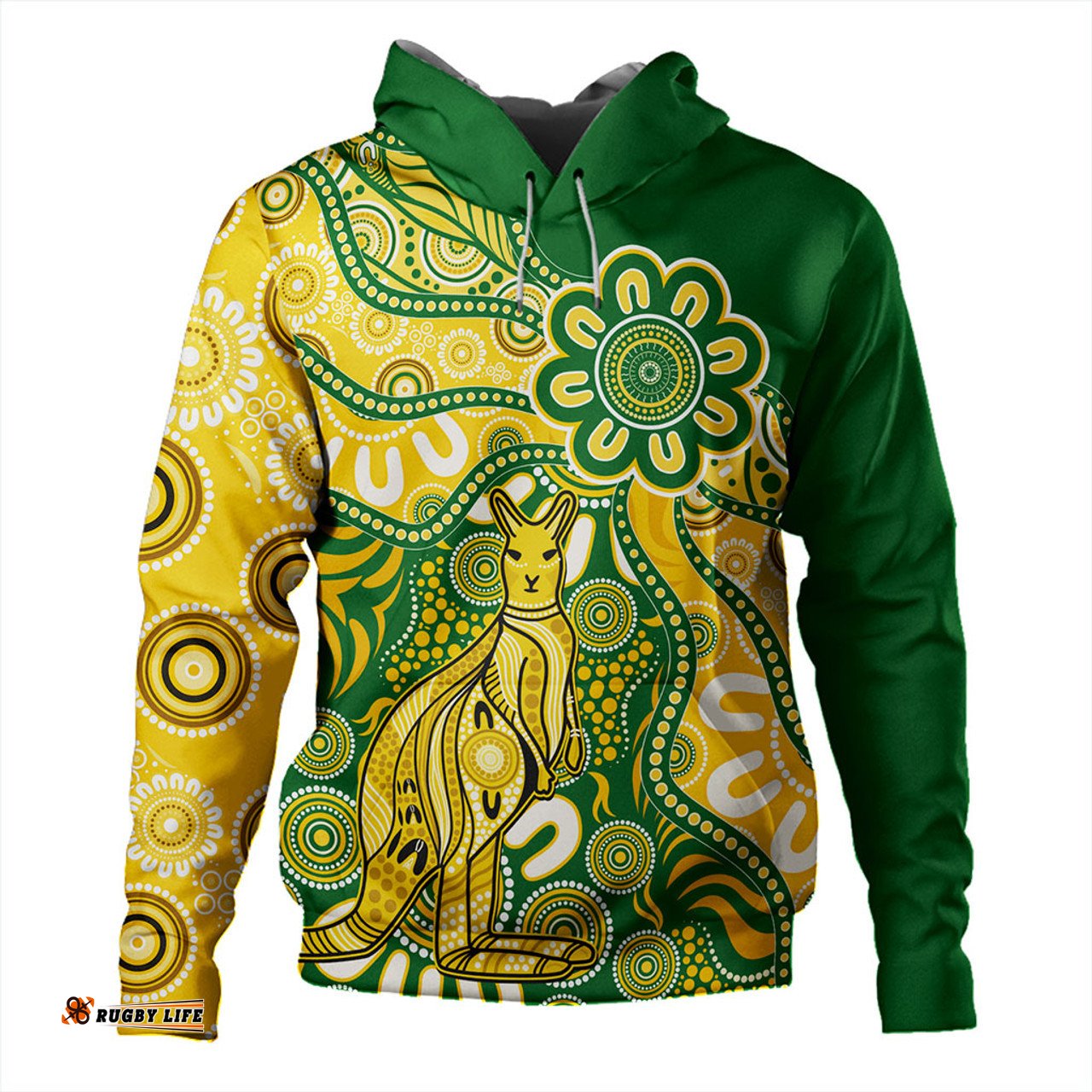 Amazing Aussie Australia Aboriginal Dot Design Kangaroo Hoodie