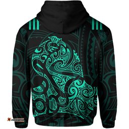 Aotearoa Super Rugby Hoodie Maori Kiwi Turquoise