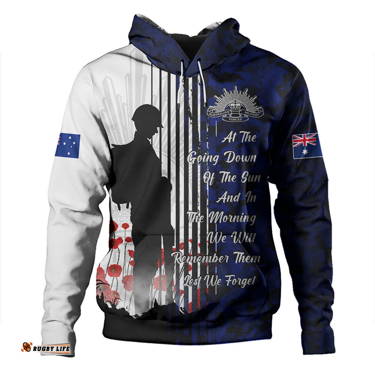 Amazing Aussie Australia Spirit Of Remembrance Day Lest We Forget Blue Hoodie