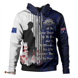 Amazing Aussie Australia Spirit Of Remembrance Day Lest We Forget Blue Hoodie