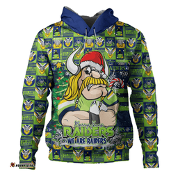 Amazing Aussie Canberra Raiders Merry Ugly Christmas Comic Style Hoodie