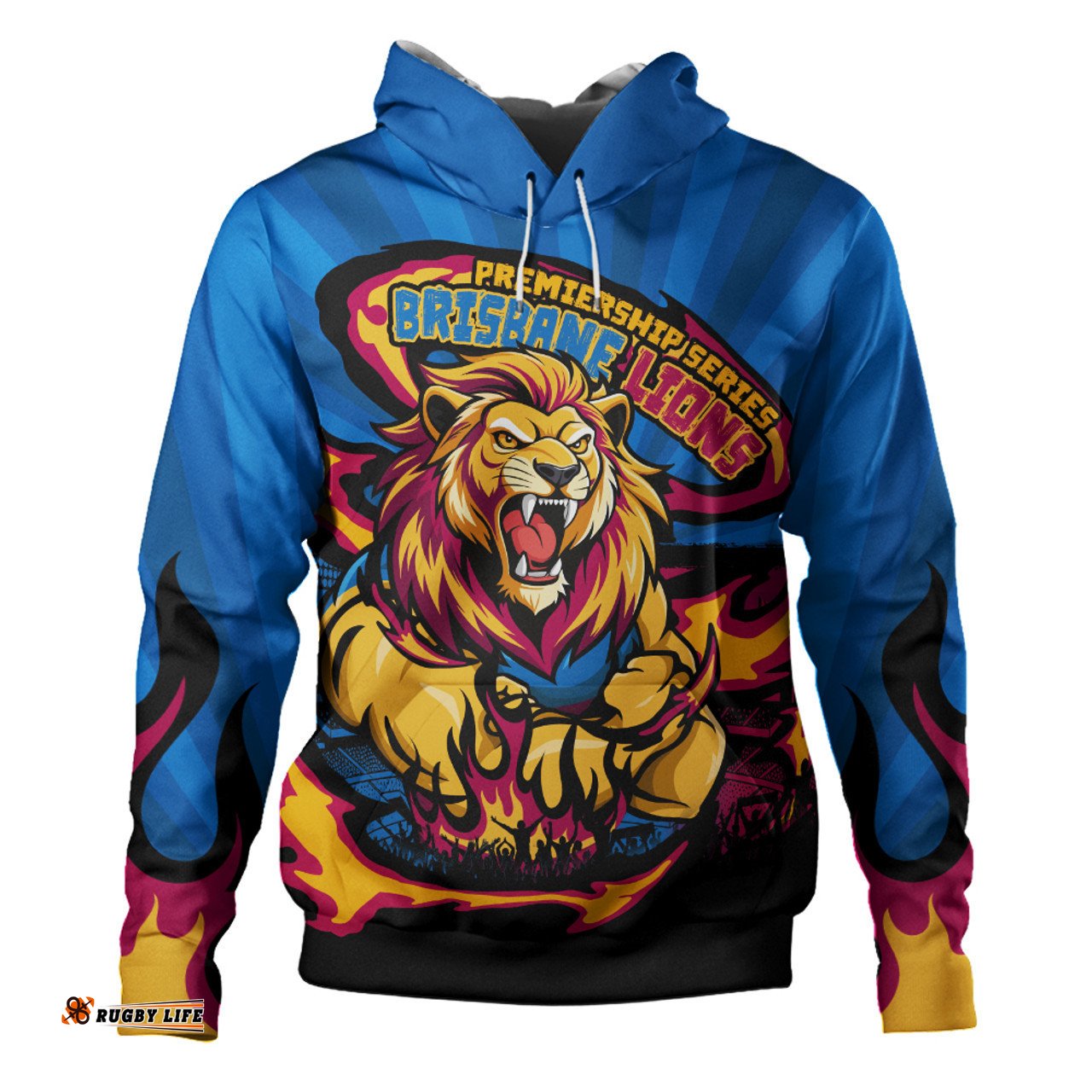 Amazing Aussie Brisbane Lions Premiership Series Flame Edition Hoodie