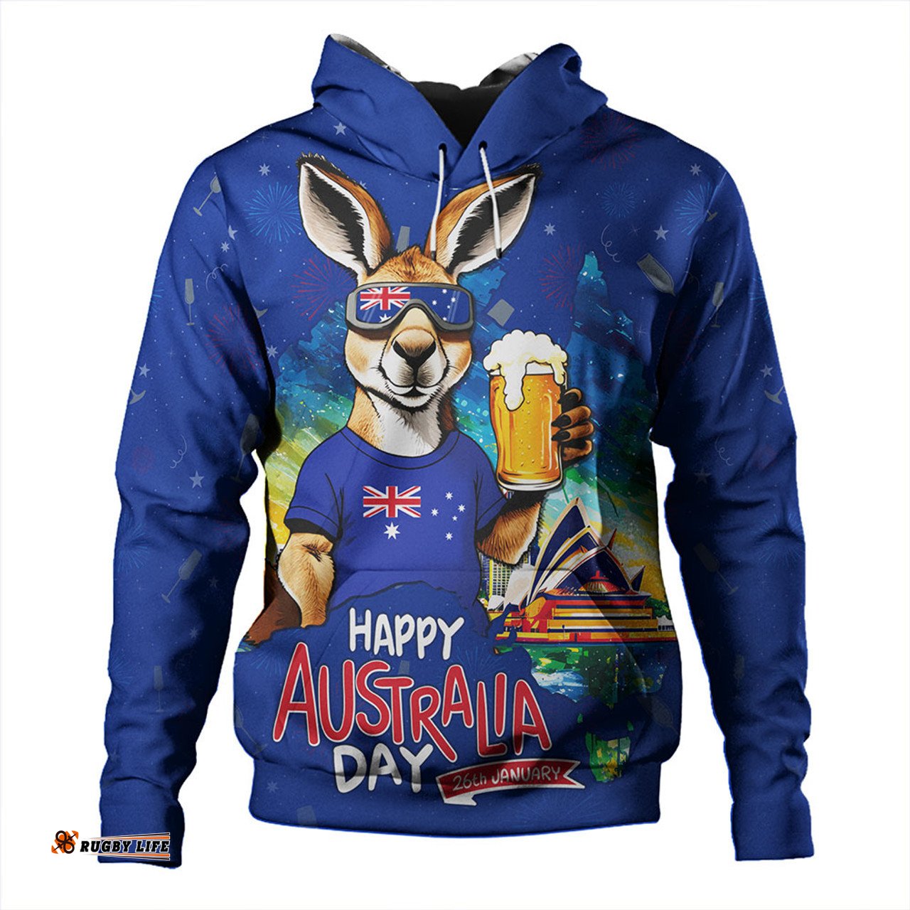 Amazing Aussie Australia Happy Australia Day Funny Kangaroo With Beer Hoodie