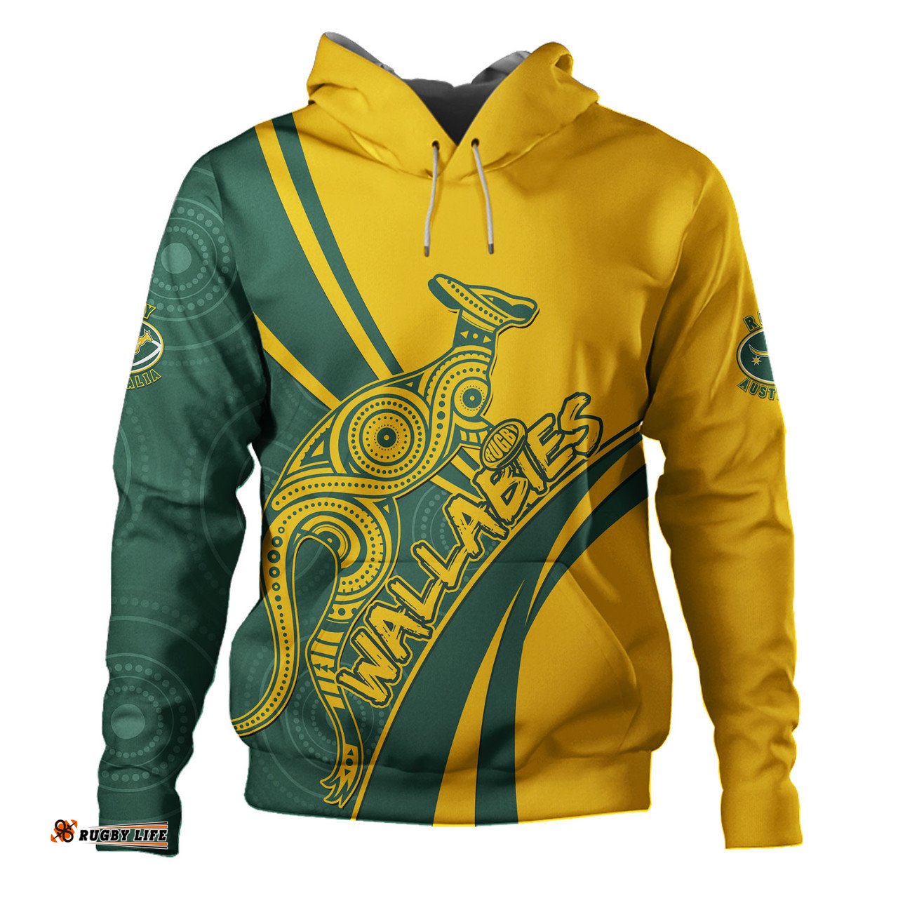 Amazing Aussie Australia Wallabies Squad Aboriginal Pattern Inspired Hoodie