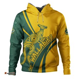 Amazing Aussie Australia Wallabies Squad Aboriginal Pattern Inspired Hoodie