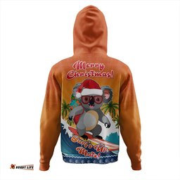 Amazing Aussie Australia Merry Christmas Surf's Up, Mate Koala Hoodie