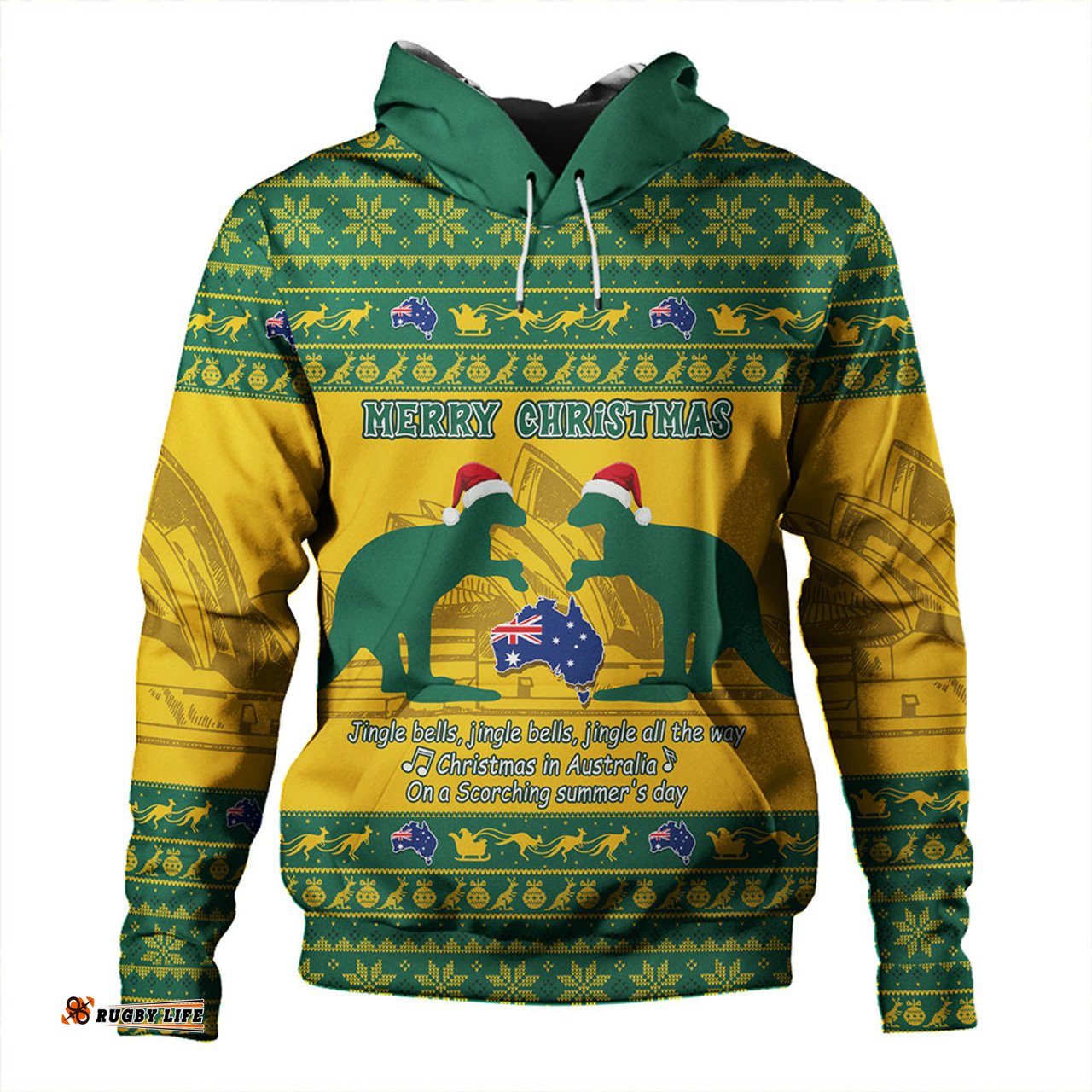 Amazing Aussie Australia Scorching Australia Christmas Green Hoodie