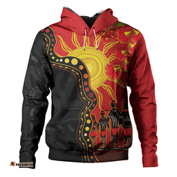 Amazing Aussie Australia Indigenous Dot Painting Inspired By The Aboriginal Flag Hoodie
