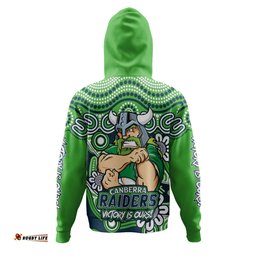 Amazing Aussie Canberra Raiders Aboriginal Inspired Tough Fan Rugby For Life Hoodie
