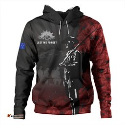 Amazing Aussie Australia Anzac Day Lest We Forget Soldier Stencil Art Hoodie