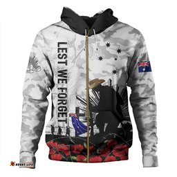 Amazing Aussie Australia Fallen But Not Forgotten Remembrance Day Tribute Hoodie