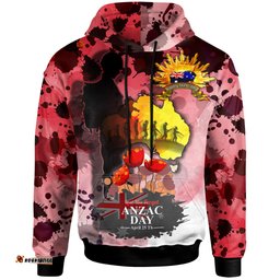 Amazing Aussie Australia Anzac Day Anzac Day"Lest We Forget" Color Drawing Patterns Hoodie
