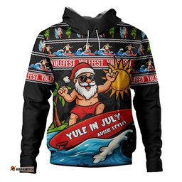 Amazing Aussie Australia Santa's Yule Wave Ride Hoodie