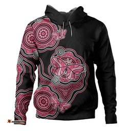 Amazing Aussie Australia Aboriginal Butterfly Dot Art Inspired Hoodie