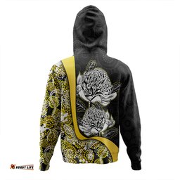 Amazing Aussie Australia Warratah Goanna Aboriginal Waratah Flowers With Yellow Lizards, Stones, Sand Dot Art Painting Inspired Hoodie