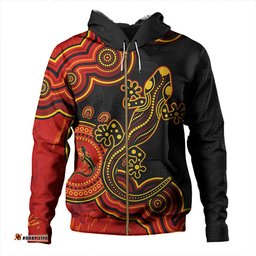 Amazing Aussie Australia Aboriginal Lizard Dreaming Outback Red Hoodie