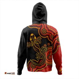 Amazing Aussie Australia Aboriginal Lizard Dreaming Outback Red Hoodie