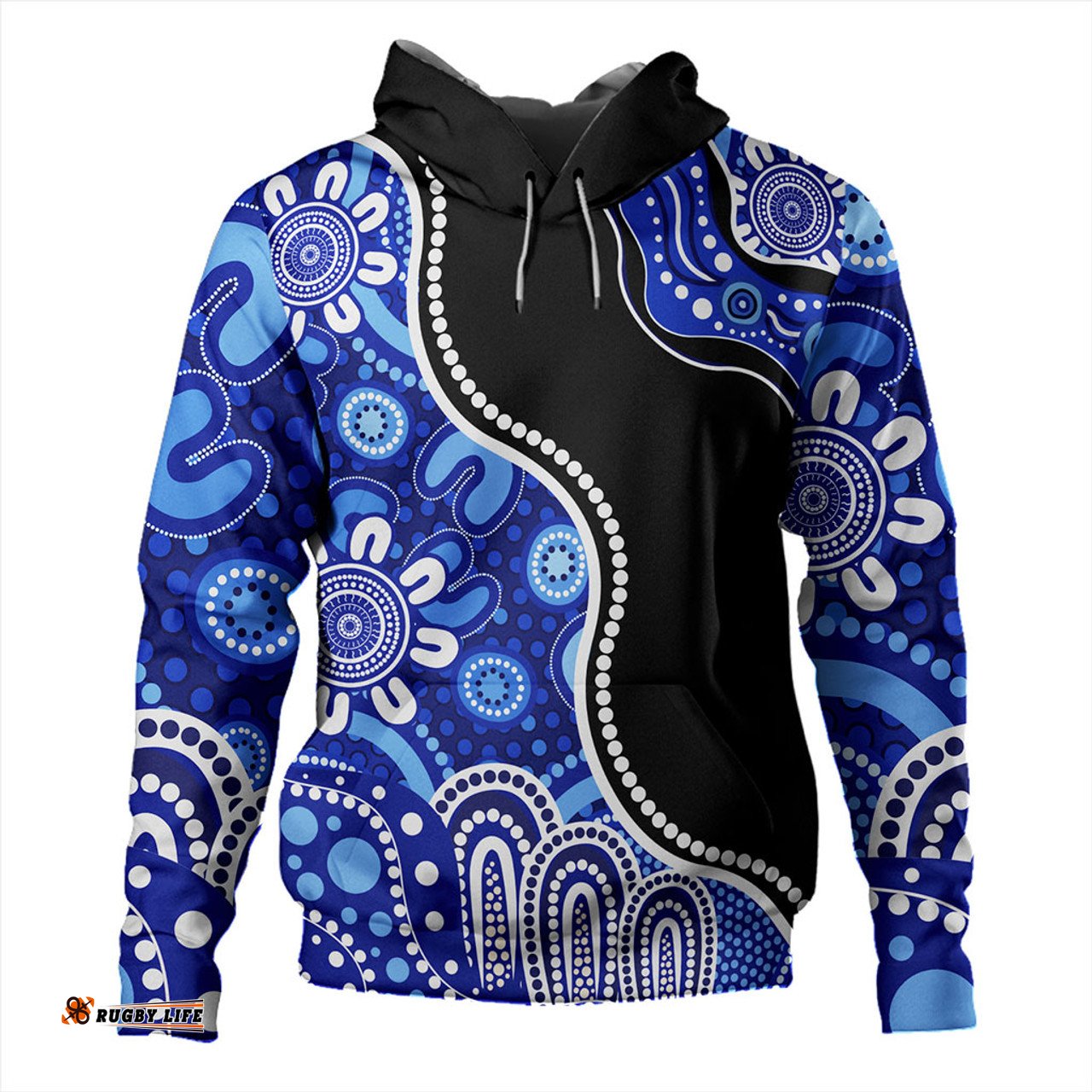 Amazing Aussie Australia Aboriginal Dot Painting Blue Hoodie