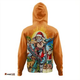 Amazing Aussie Australia Christmas Down Under Santa's Beach Escape Hoodie
