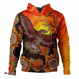 Amazing Aussie Australia Eagle Aboriginal Dot Painting Traditional Hoodie