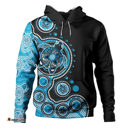 Amazing Aussie Australia Indigenous Turtle Aboriginal Dot Art Blue Hoodie