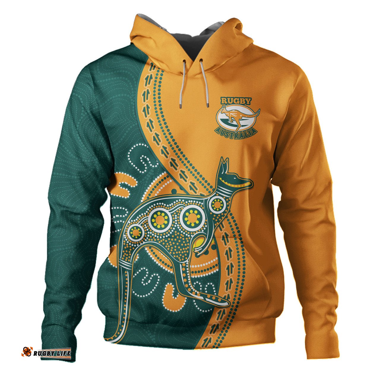 Amazing Aussie Australia Wallabies Custom Go Wallabies Aboriginal Inspired Jersey Orange Hoodie