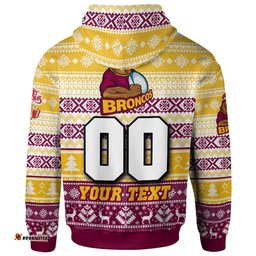 Amazing Aussie Brisbane Broncos Custom Brisbane Broncos Mascot Knitted Christmas Patterns Hoodie