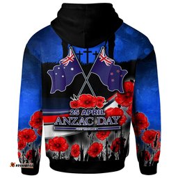 Amazing Aussie Anzac Day NZ Australia Poppies Flowers Hoodie